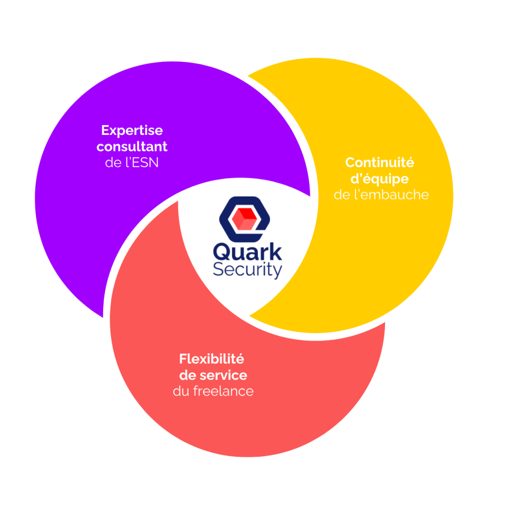 Quark Security offre un accompagnement en cybersécurité des PME qui cumulent les avantages des modèles d'ESN, d'embauche et de freelance, et aucun de leurs inconvénients